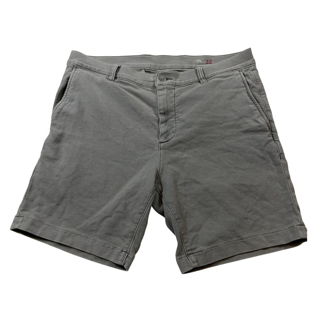 Faherty Brand Mens All Day Shorts Grey Flat Front Casual Beach Size 32